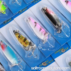 Fishing Tackles Lures Lot 30 pcs Plastic Floating Crankbaits Minnow Baits Spinner Assorted Set Each with 1 Sharp Metal Hook Bright Color for River Lake Fish Beginner